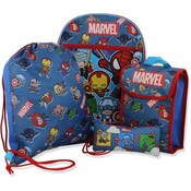 Wholesale - 5pc MARVEL KAWAII BACKPACK SET C/P 35, UPC: 840716249191